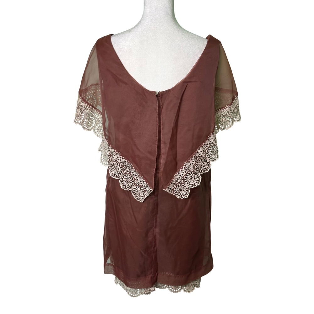 Vintage Pixie of California Sheer Lace Cape Dress Babydoll 60s 70s Fairy Mini - Picture 3 of 8